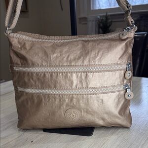 Kipling Metallic Tan Crossbody Bag